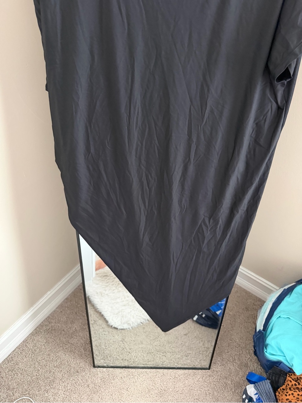 Athleta Black Asymmetrical Hem Tee Dress - Picture 4 of 6
